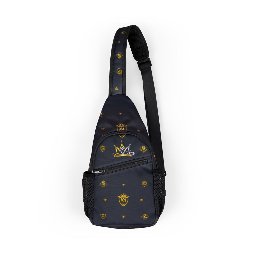 Shield Crest Chest Bag — Patterned Sling Pack