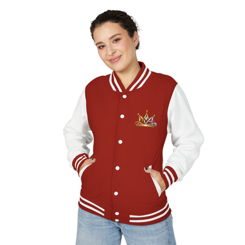 Crowned Champion Letterman Jacket | Red White Varsity Jacket
